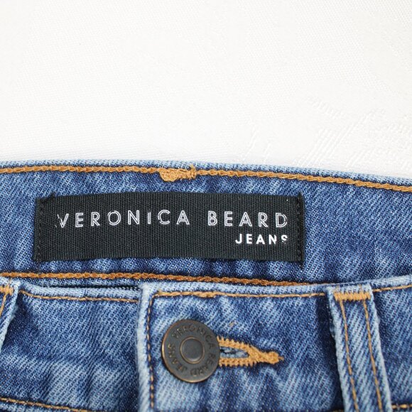 Veronica Beard Inez 10.75 Girlfriend Side Lace Stone Wash Blue Jeans, Size 26 - Picture 9 of 12
